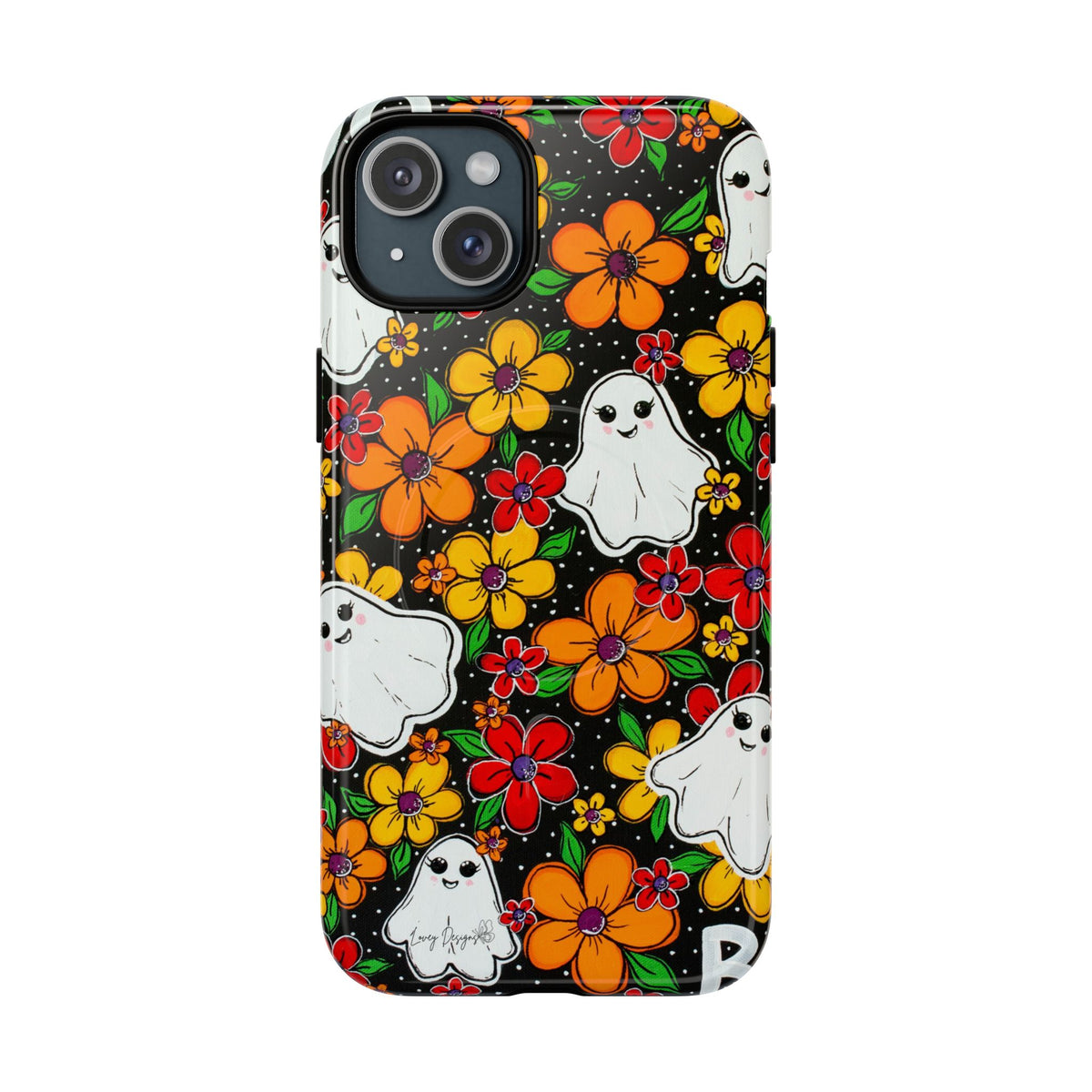 Halloween Floral Ghost Phone Case — Tough Magnetic Protective Cover