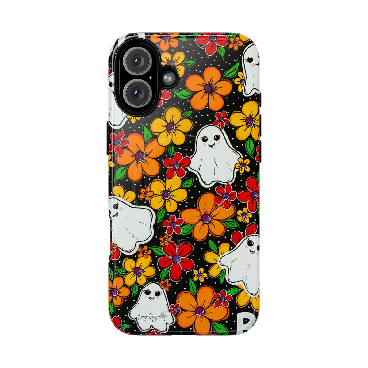 Halloween Floral Ghost Phone Case — Tough Magnetic Protective Cover