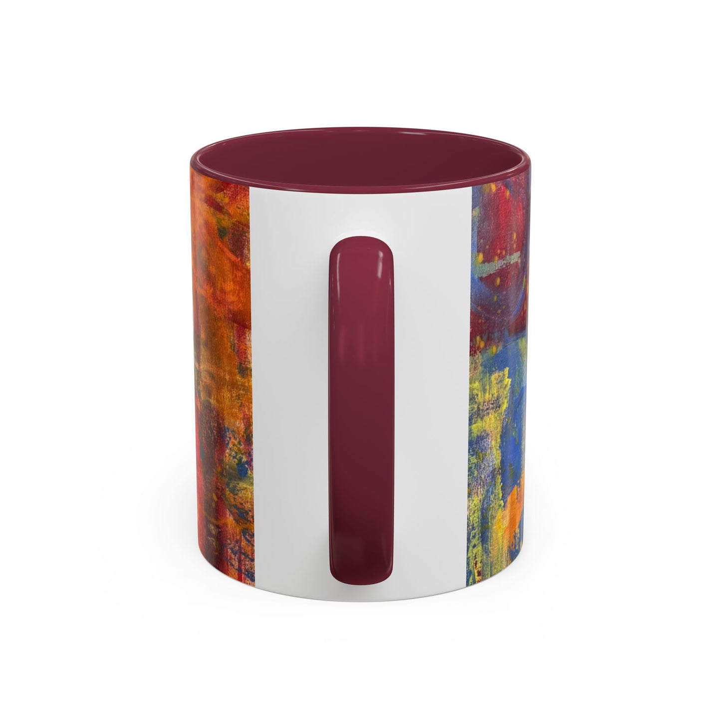 Colorful Abstract Art Mug (11oz & 15oz) — Hand-Painted Vibe, Logo Accent