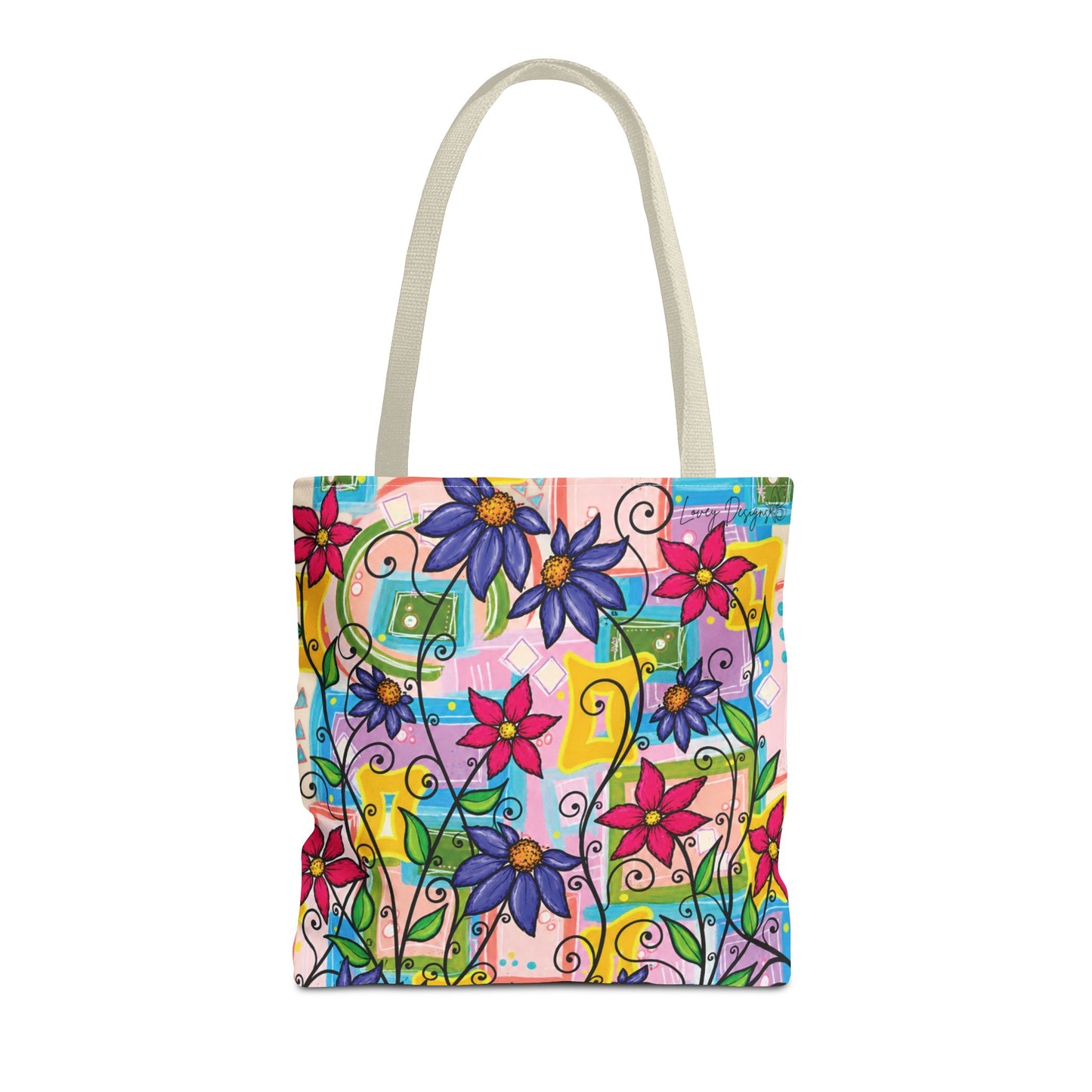 Copy of Floral Teacup Pattern Tote Bag – Vintage Daisies & Bouquet All-Over Print