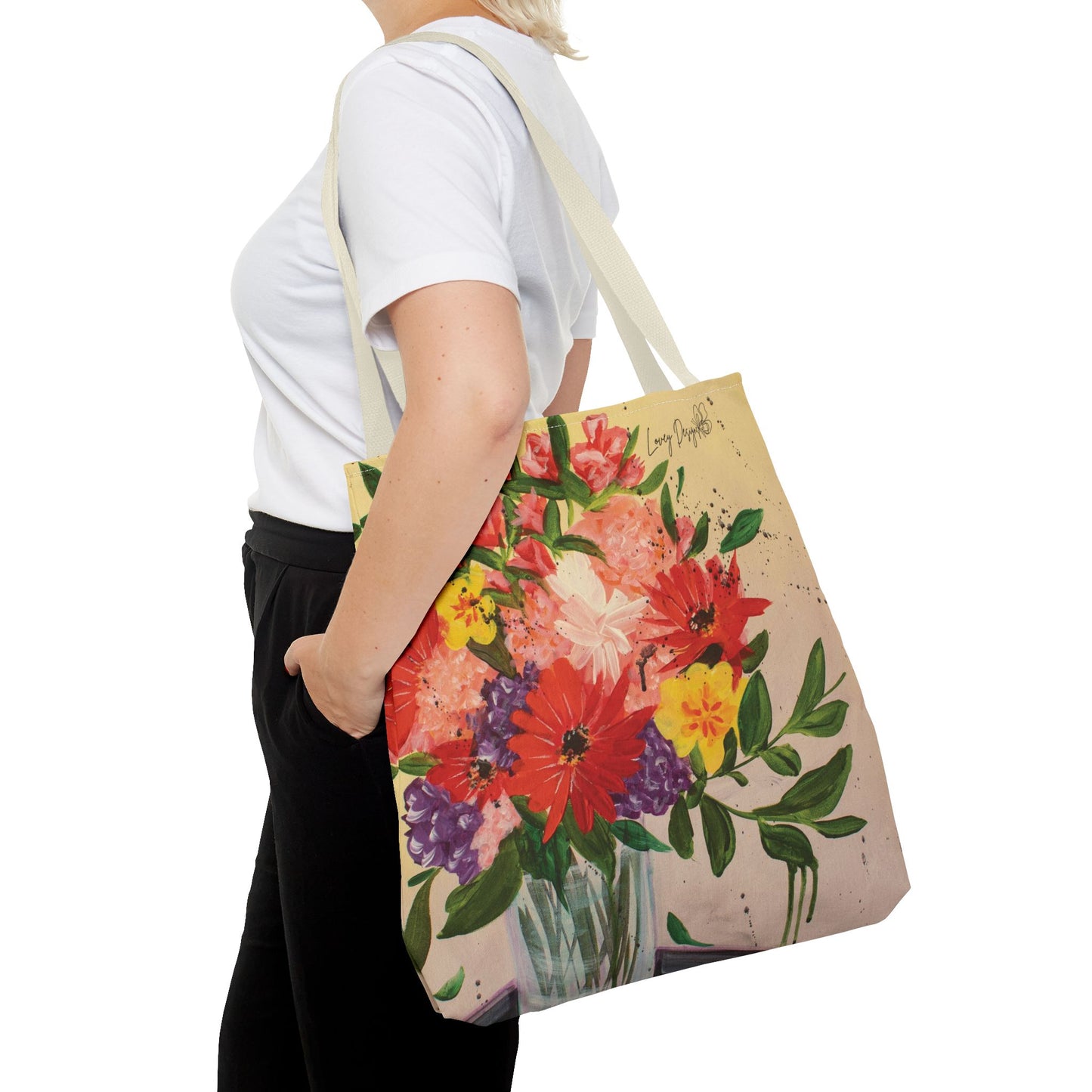 Colorful Drip Bouquet Tote Bag