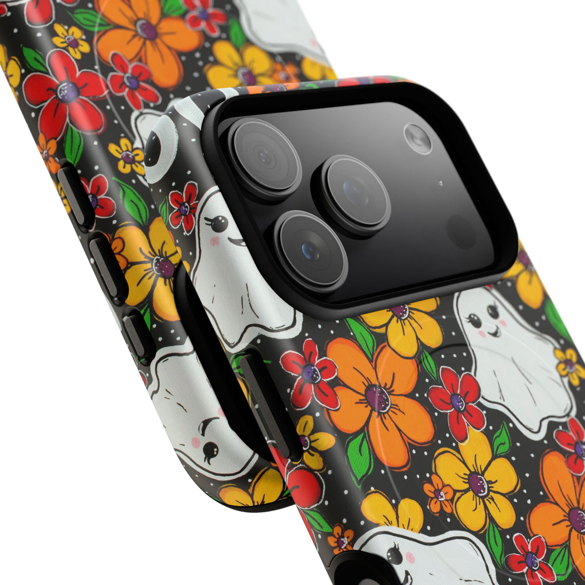 Halloween Floral Ghost Phone Case — Tough Magnetic Protective Cover