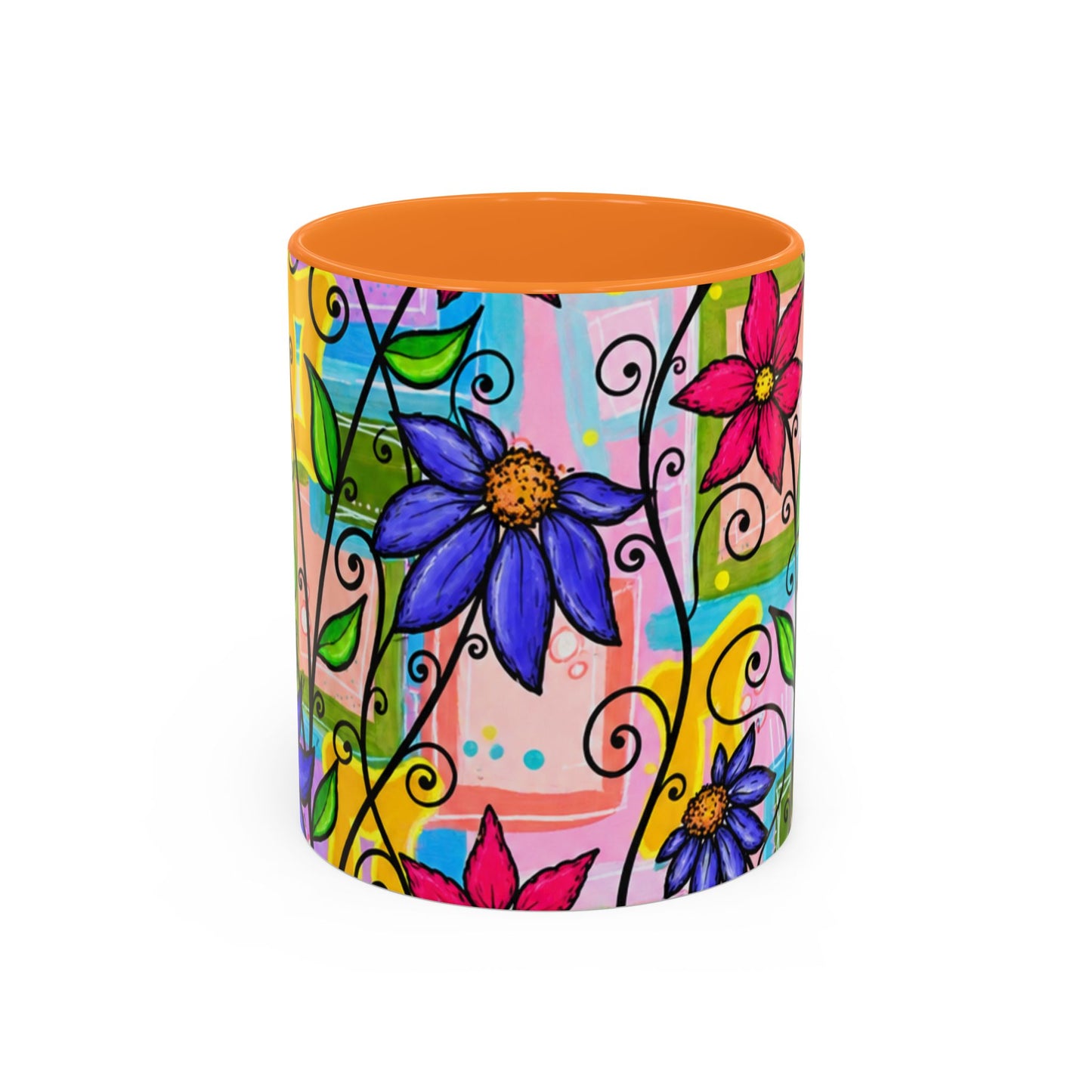 Colorful Floral Art Mug – Vibrant Hand-Painted Flowers (11oz, 15oz)