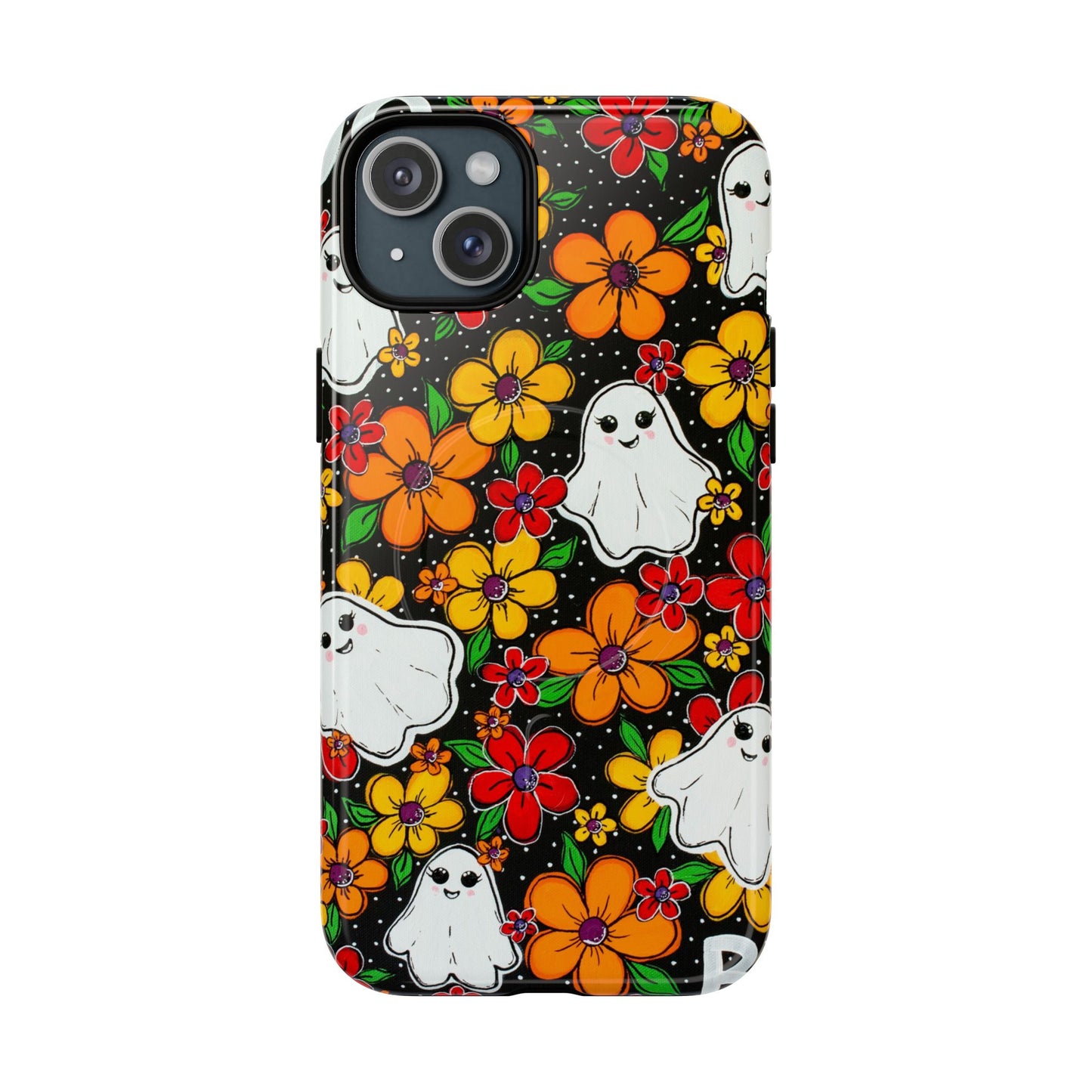 Halloween Floral Ghost Phone Case — Tough Magnetic Protective Cover