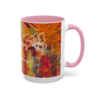 Colorful Abstract Art Mug (11oz & 15oz) — Hand-Painted Vibe, Logo Accent