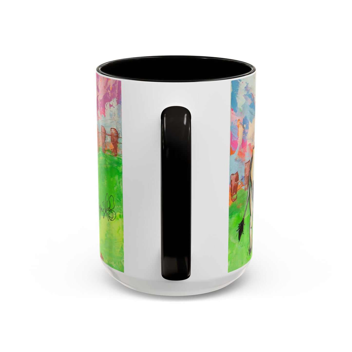 Colorful Cow Farm Art Mug (15oz) — Bright Pasture Ceramic Coffee Cup