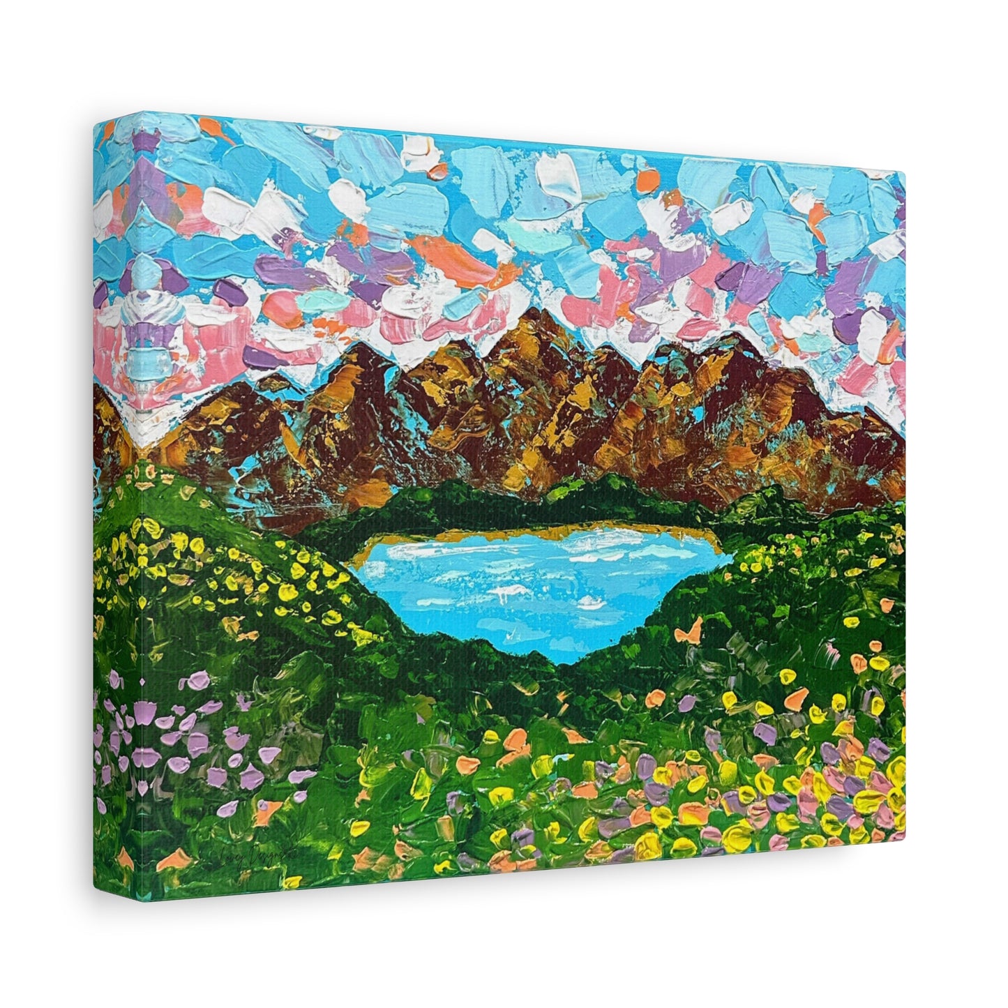 Canvas Print Colorful Mountain Landscape - "Mountain Lullaby"