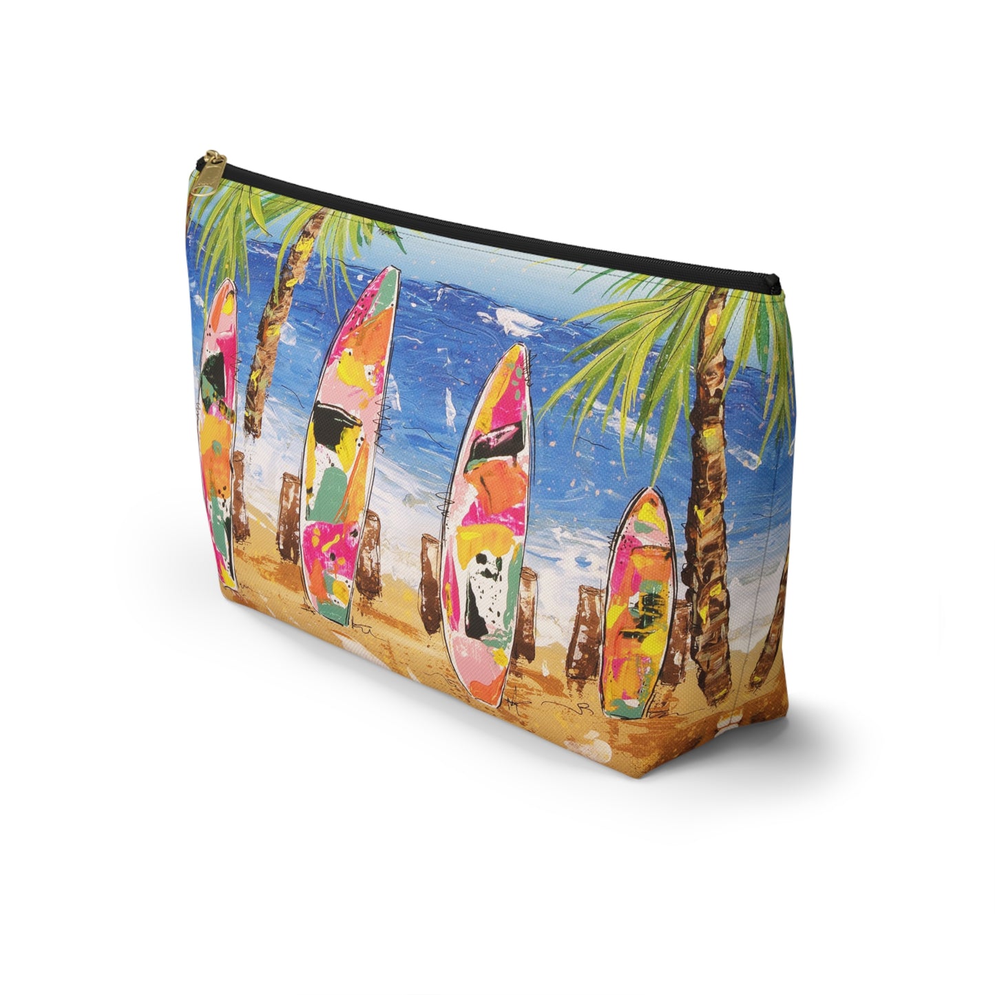 Surfboard Beach Accessory Pouch — Tropical Cosmetic Travel Bag