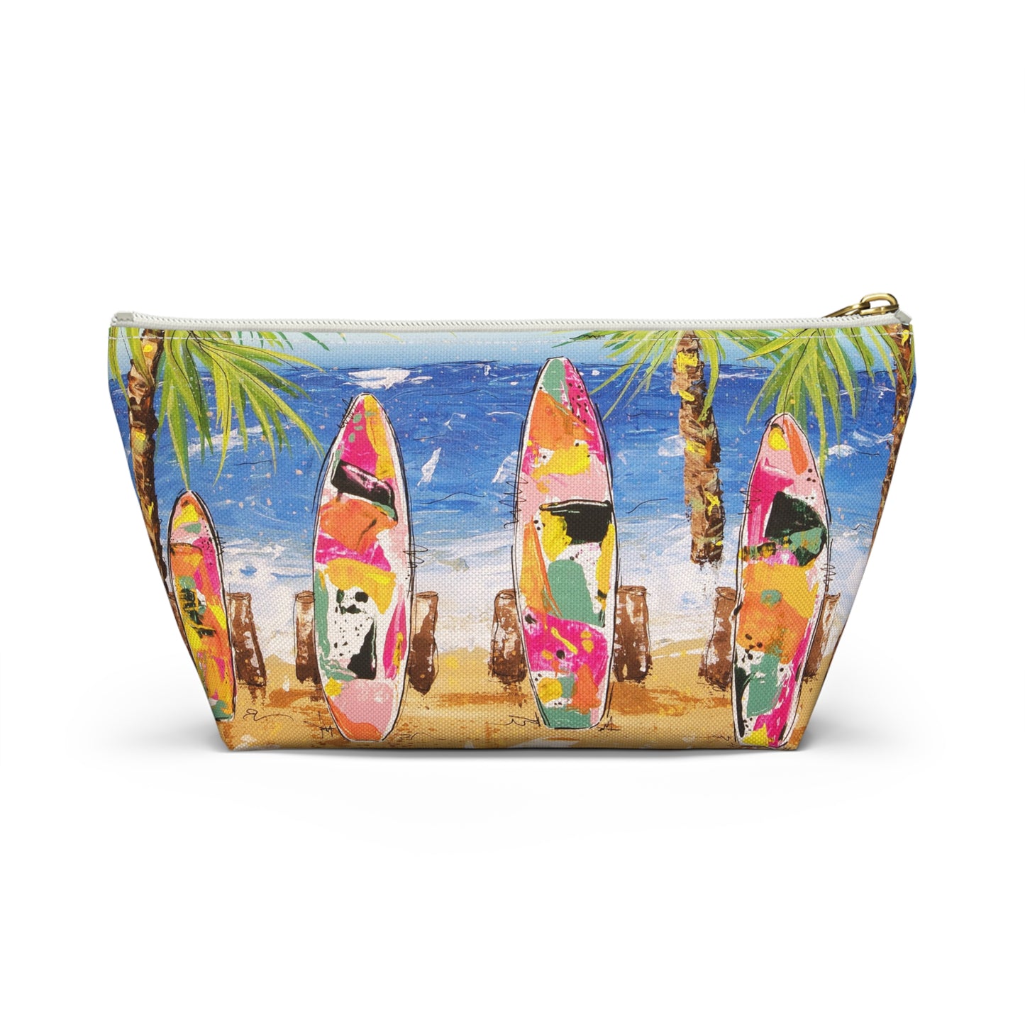 Surfboard Beach Accessory Pouch — Tropical Cosmetic Travel Bag