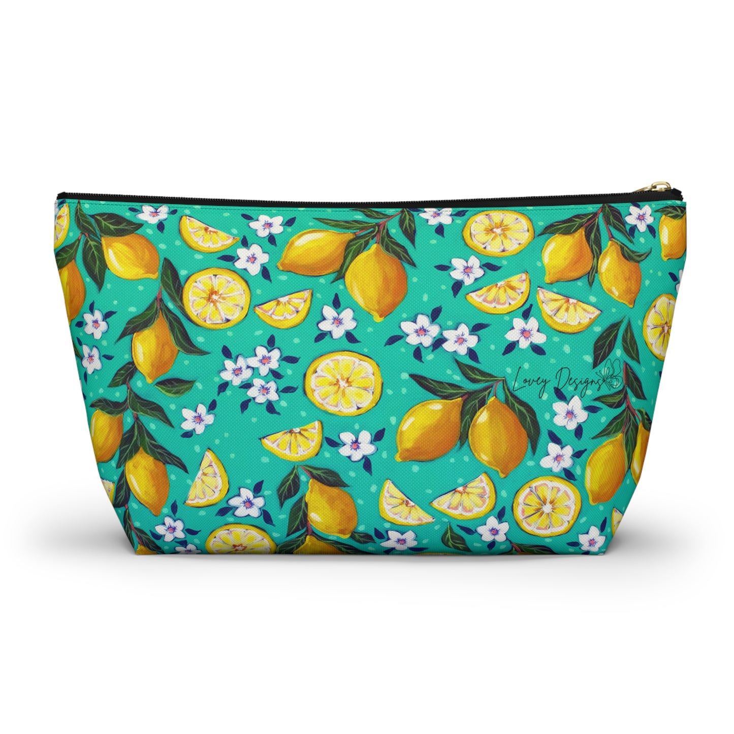 Lemon Blossom Accessory Pouch — T‑Bottom Cosmetic Bag
