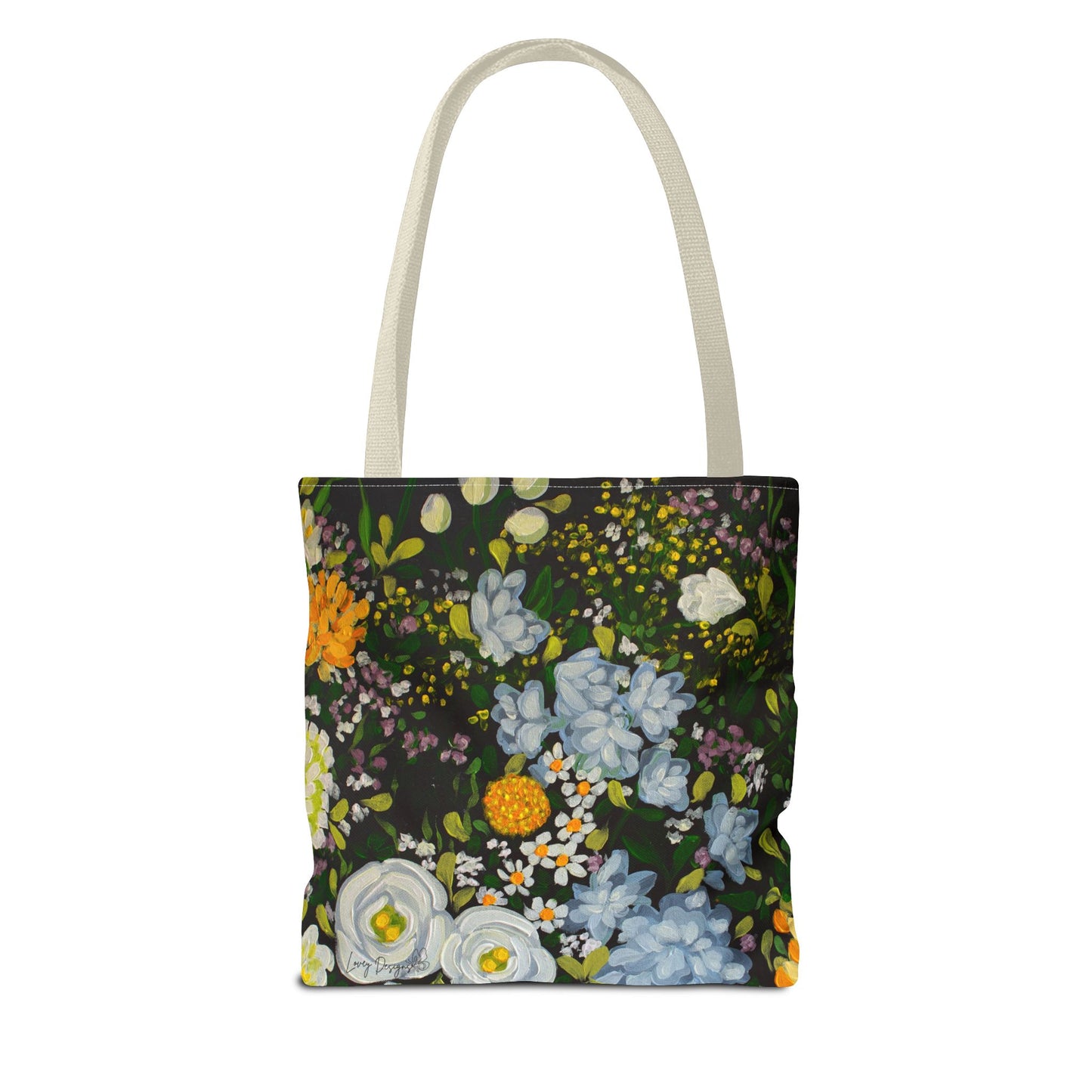 Midnight Garden - Floral Canvas Tote