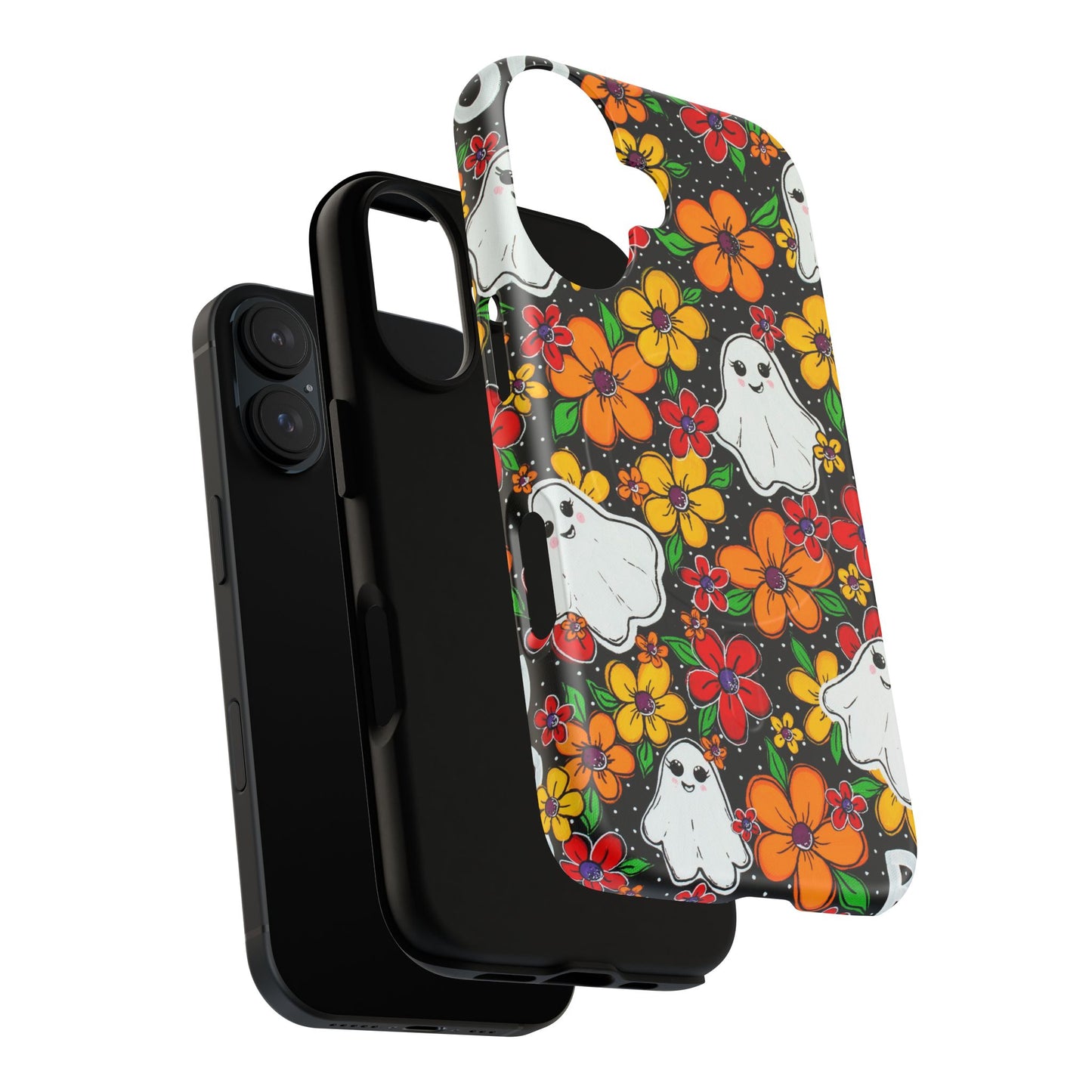 Halloween Floral Ghost Phone Case — Tough Magnetic Protective Cover