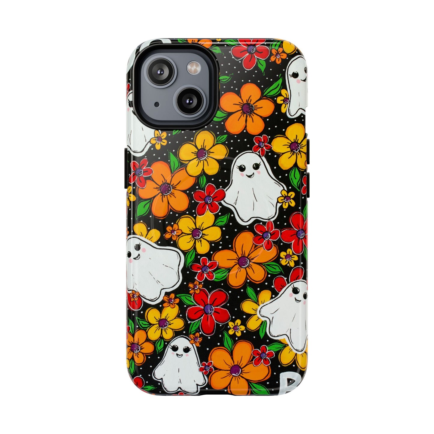 Halloween Floral Ghost Phone Case — Tough Magnetic Protective Cover