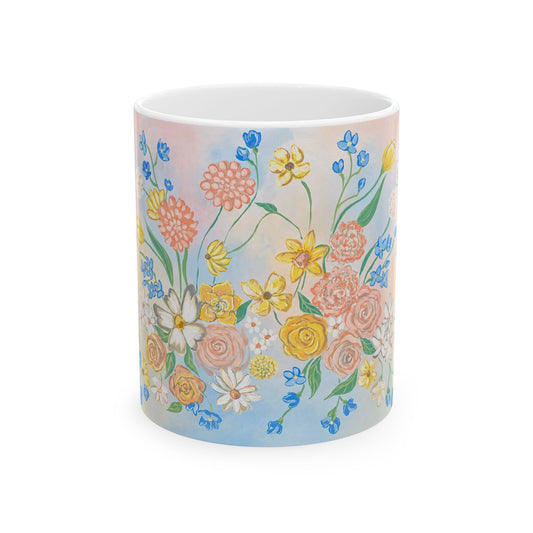 Bloom Where You Are Planted Ceramic Mug — Spring Floral Coffee Cup (11oz/15oz)