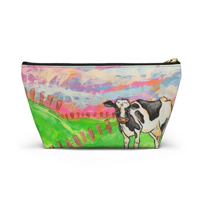 Cow Pasture Accessory Pouch — Colorful Farm Animal Makeup Bag