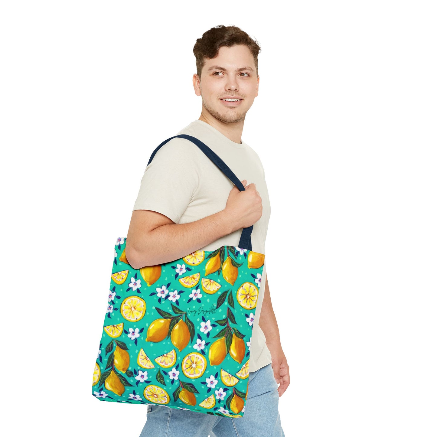 Lemon Blossom Tote Bag — Vibrant Citrus All-Over Print