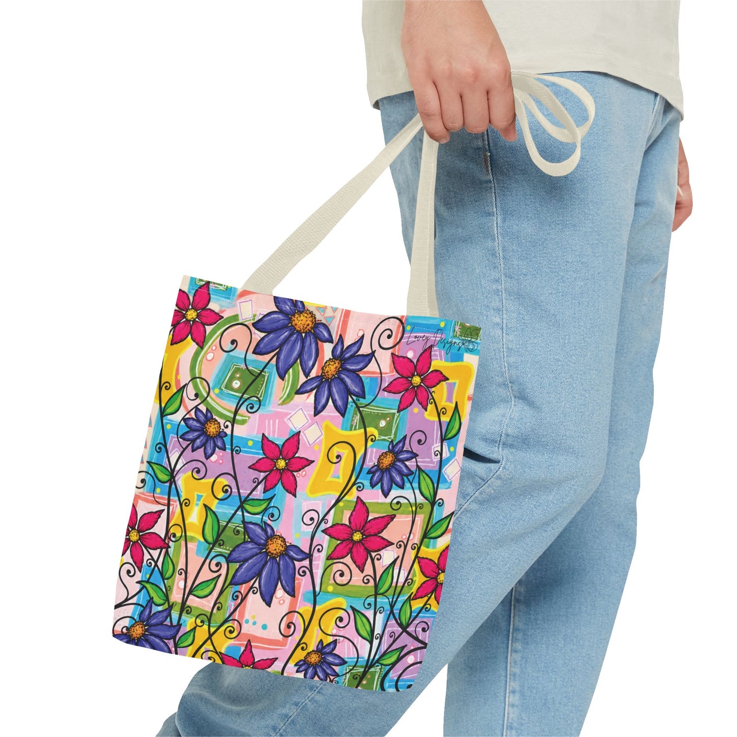 Copy of Floral Teacup Pattern Tote Bag – Vintage Daisies & Bouquet All-Over Print