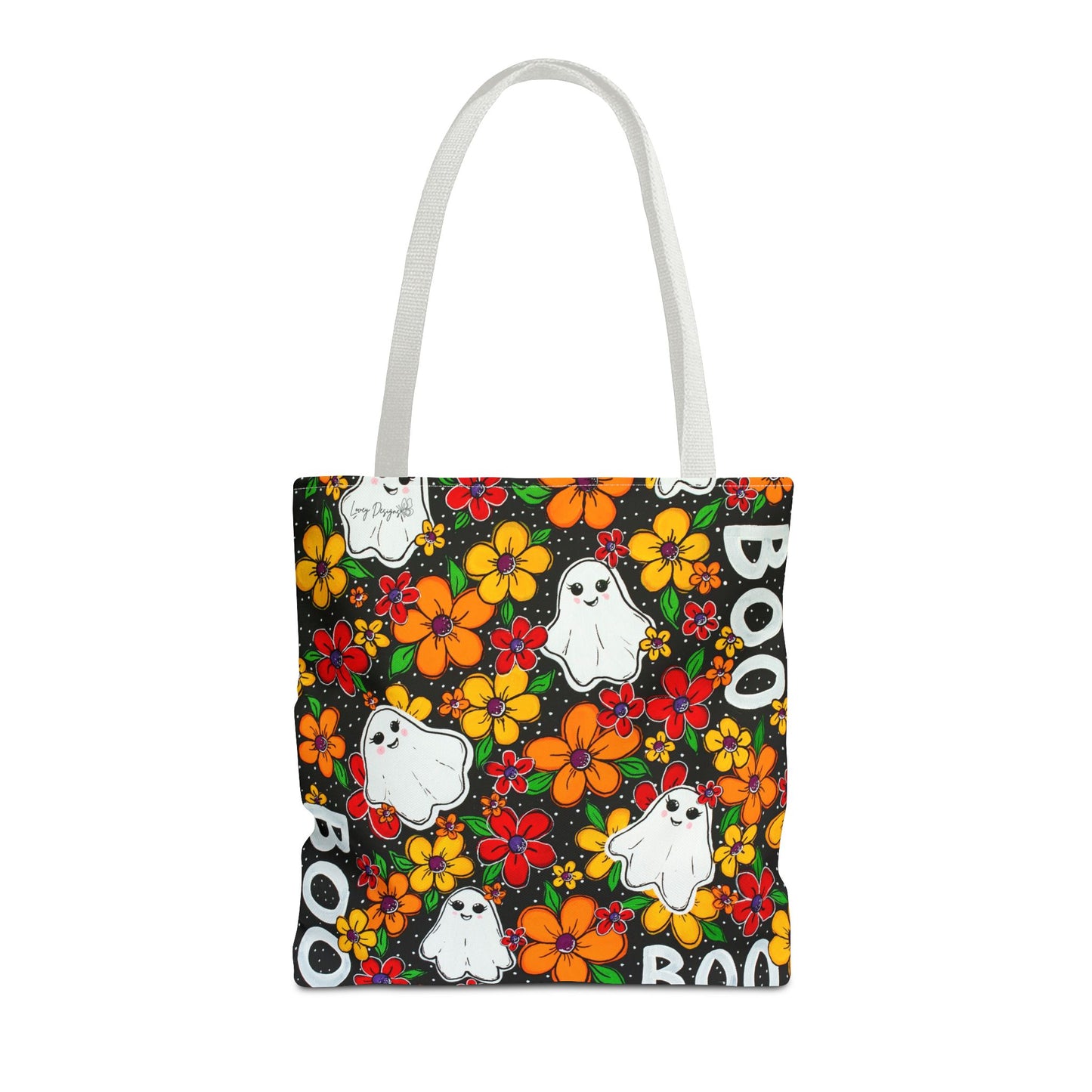 Halloween Ghosts in the Garden Tote Bag — Fall Season AOP Tote