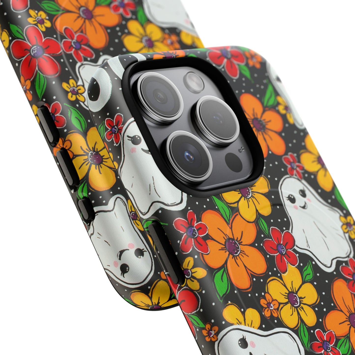 Halloween Floral Ghost Phone Case — Tough Magnetic Protective Cover