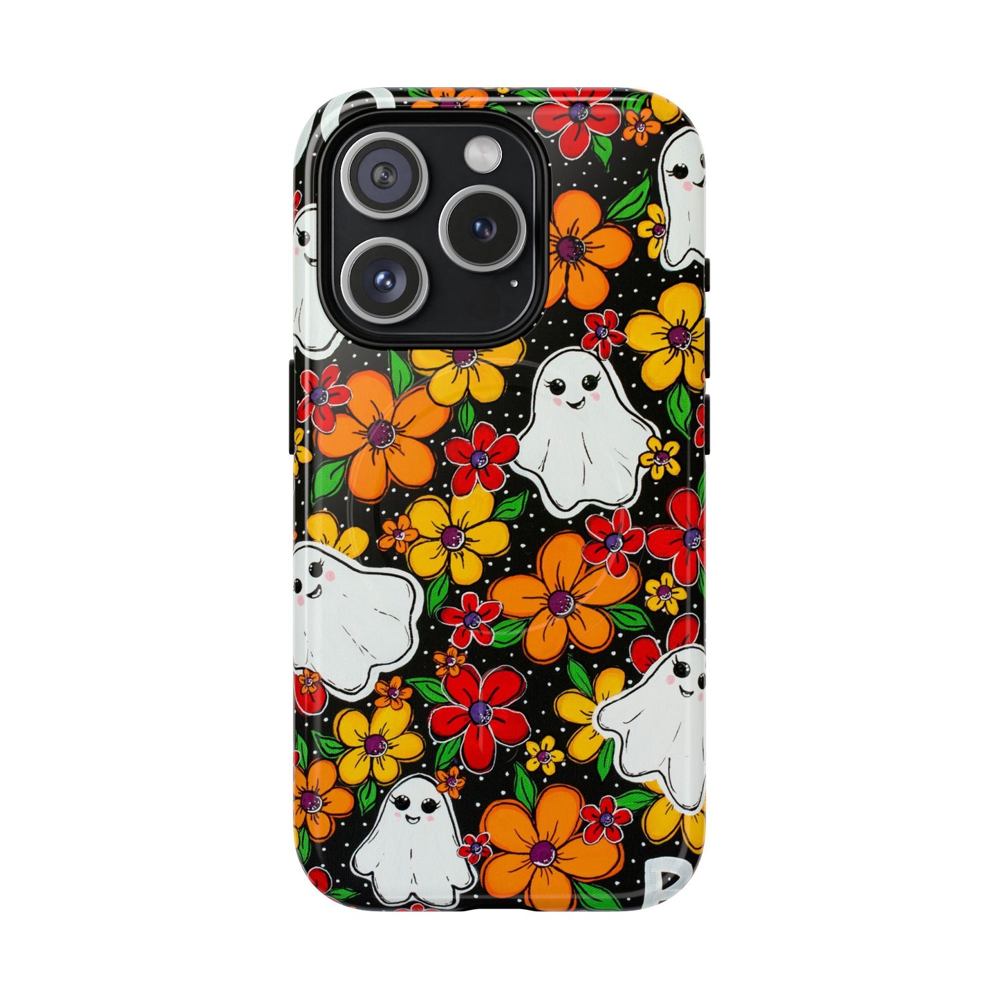 Halloween Floral Ghost Phone Case — Tough Magnetic Protective Cover