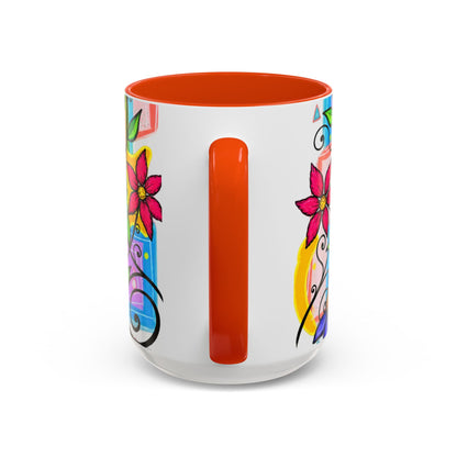 Colorful Floral Art Mug – Vibrant Hand-Painted Flowers (11oz, 15oz)