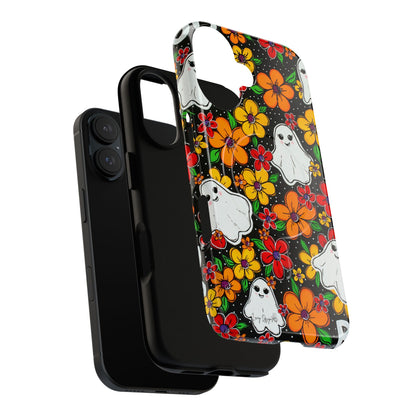 Halloween Floral Ghost Phone Case — Tough Magnetic Protective Cover