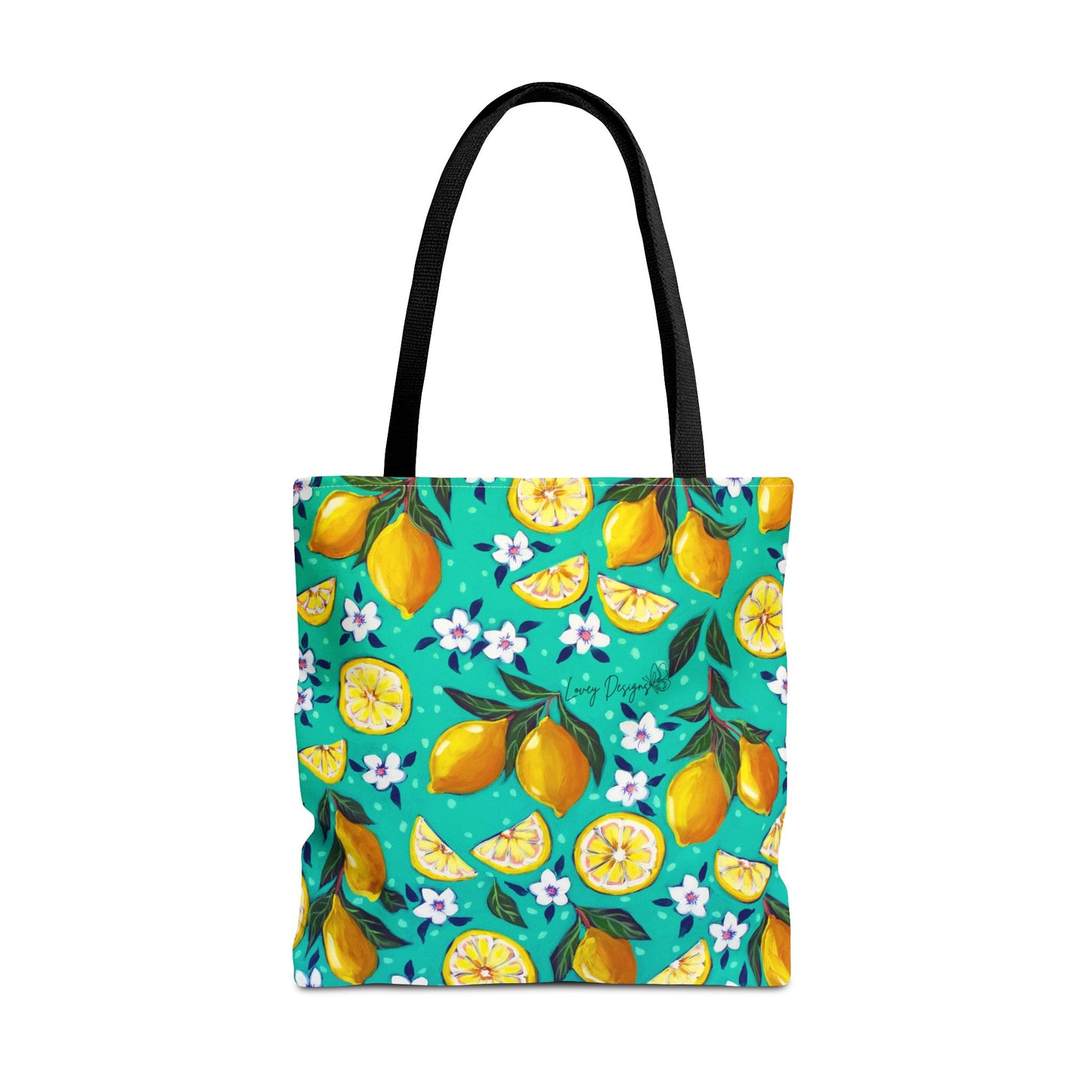 Lemon Blossom Tote Bag — Vibrant Citrus All-Over Print