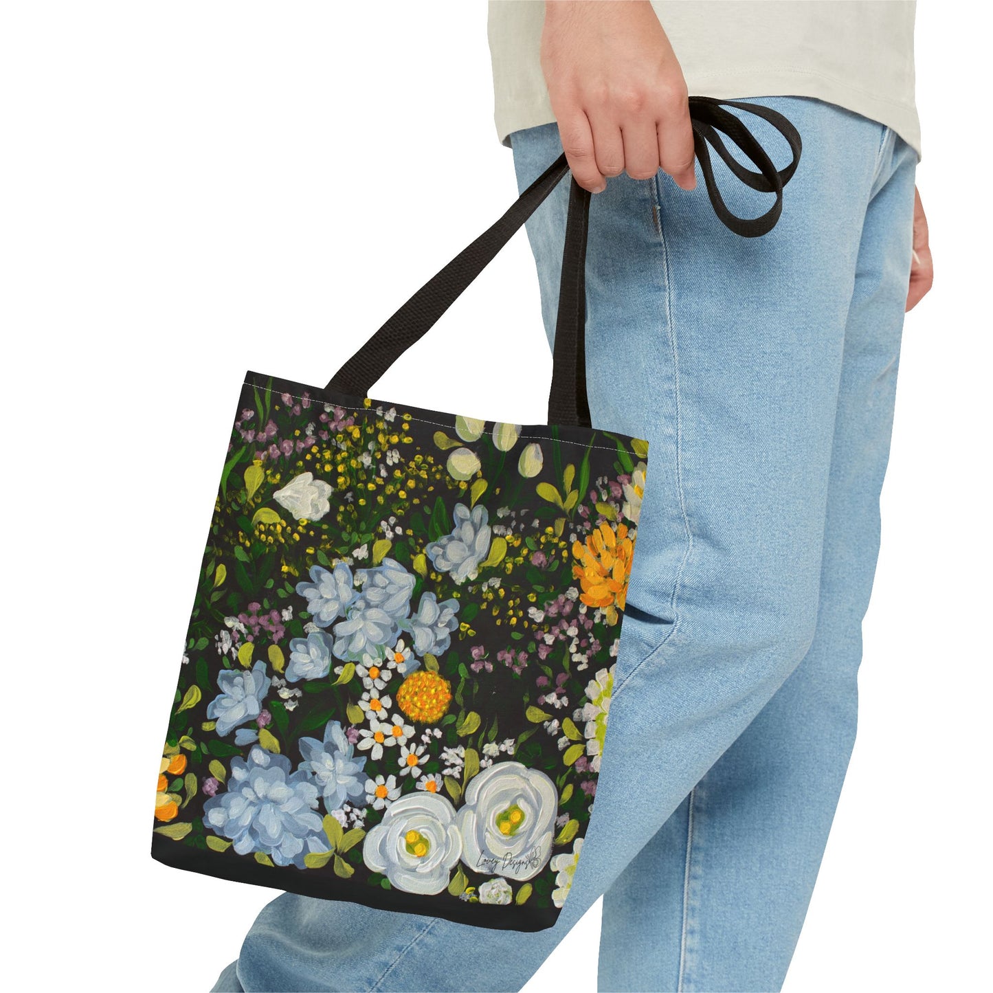 Midnight Garden - Floral Canvas Tote