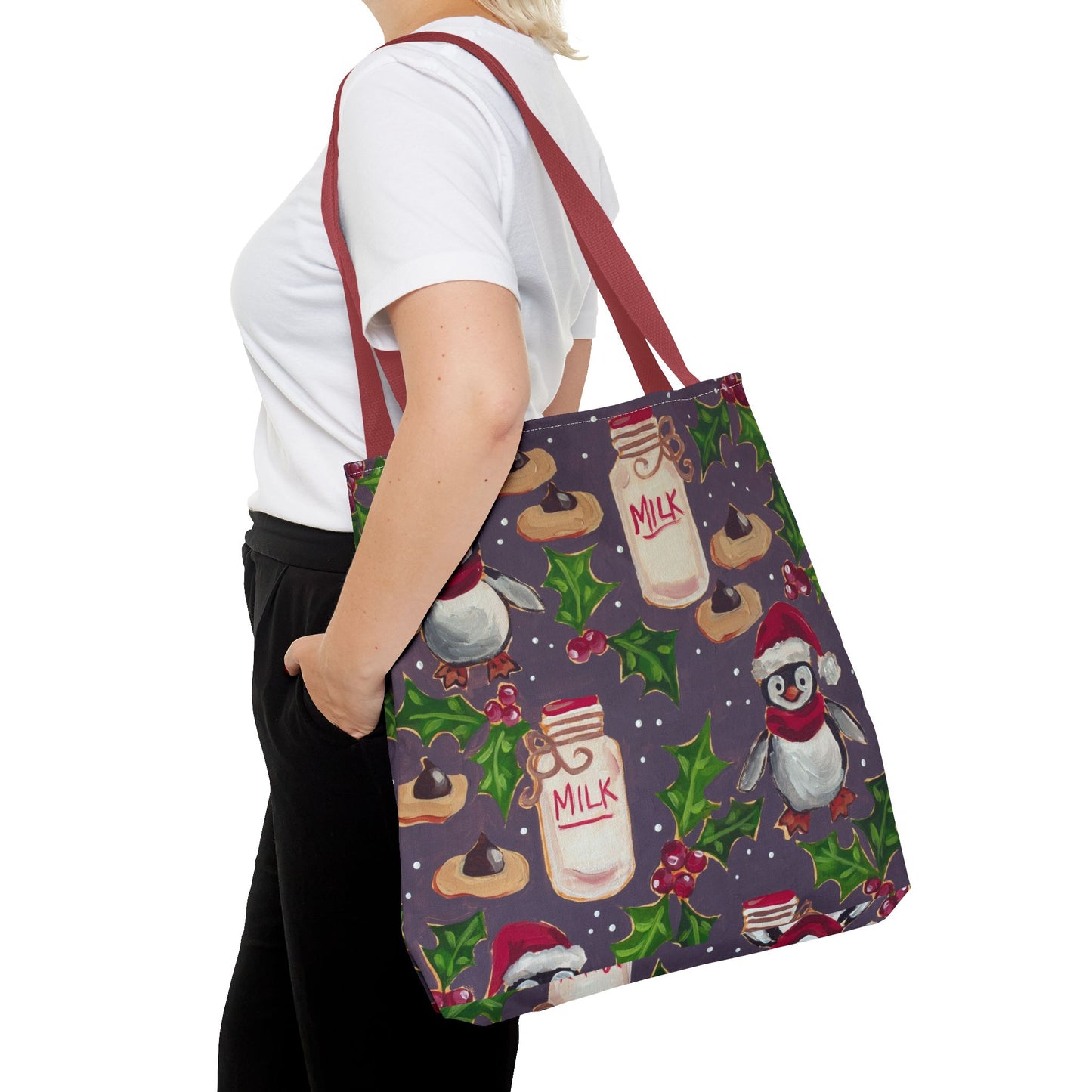 Holiday Penguin Cookie Party Tote Bag