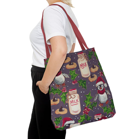 Holiday Penguin Cookie Party Tote Bag
