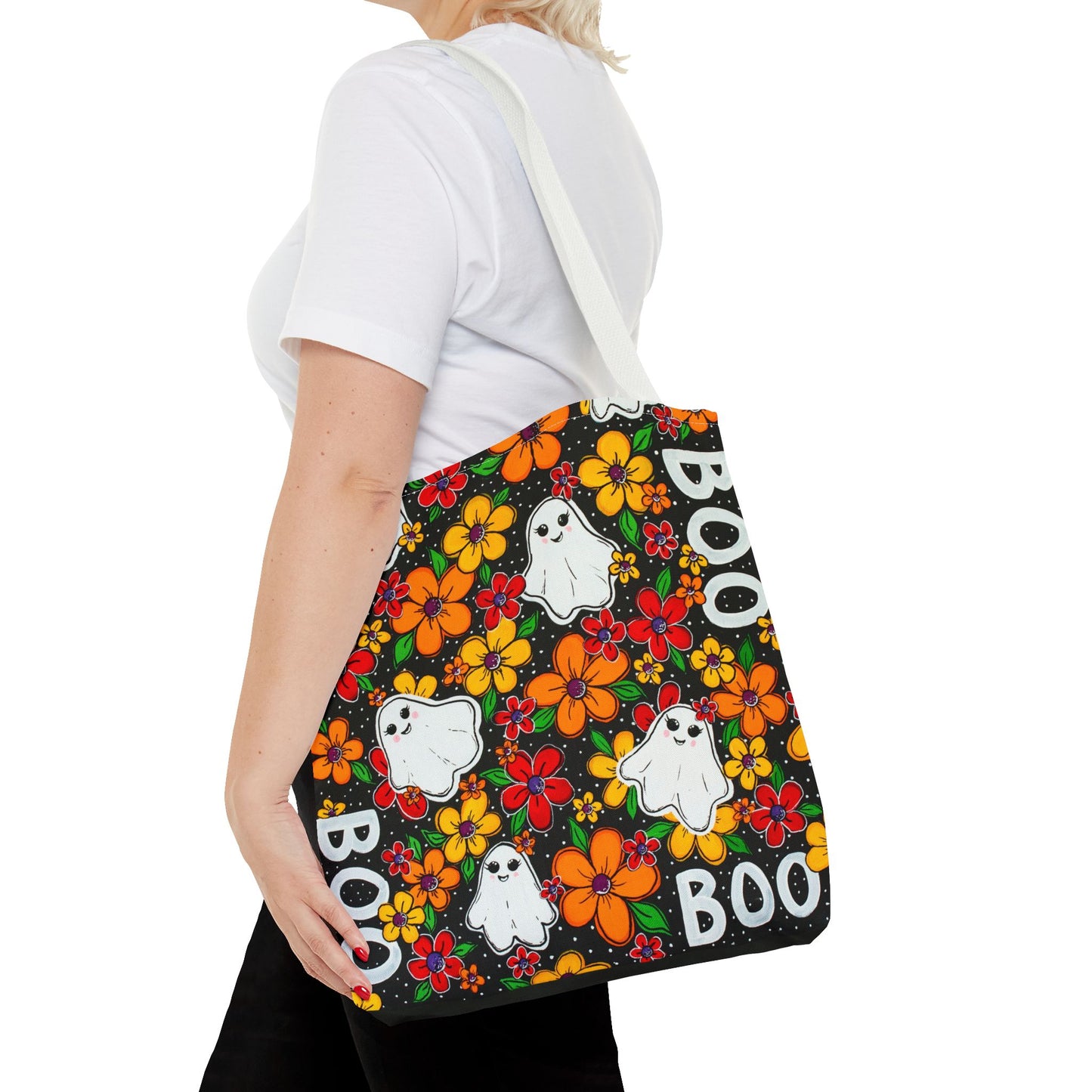 Halloween Ghosts in the Garden Tote Bag — Fall Season AOP Tote