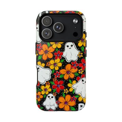 Halloween Floral Ghost Phone Case — Tough Magnetic Protective Cover