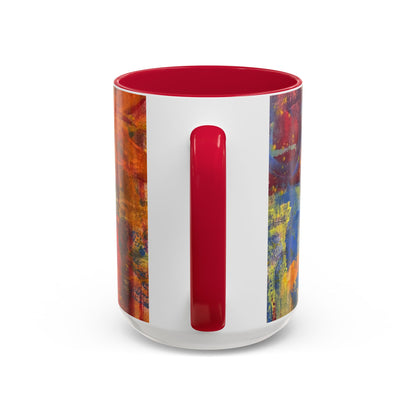 Colorful Abstract Art Mug (11oz & 15oz) — Hand-Painted Vibe, Logo Accent