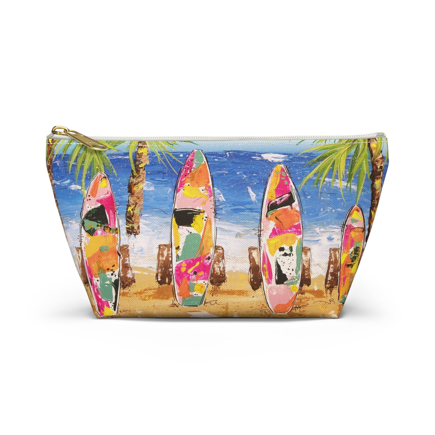 Surfboard Beach Accessory Pouch — Tropical Cosmetic Travel Bag