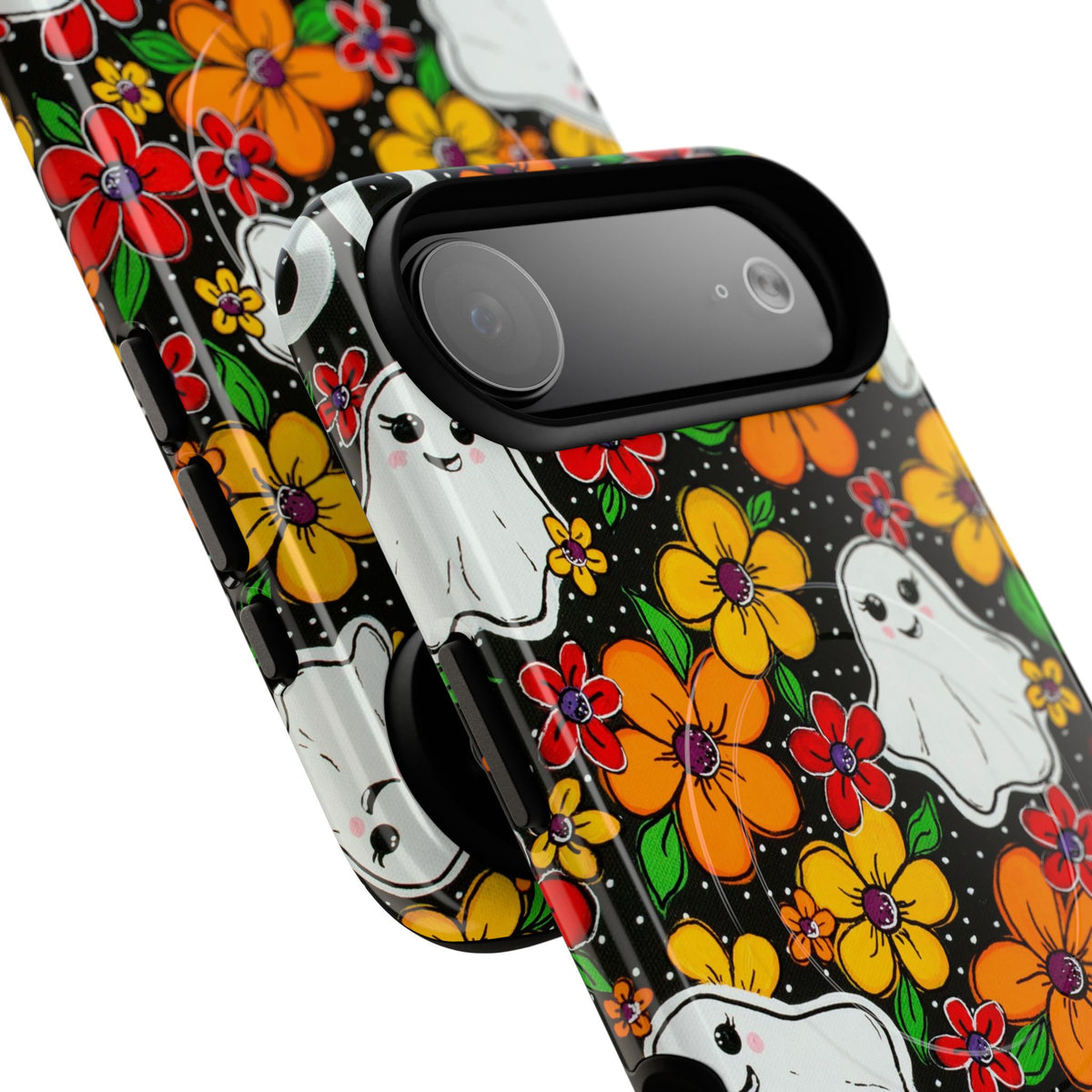 Halloween Floral Ghost Phone Case — Tough Magnetic Protective Cover