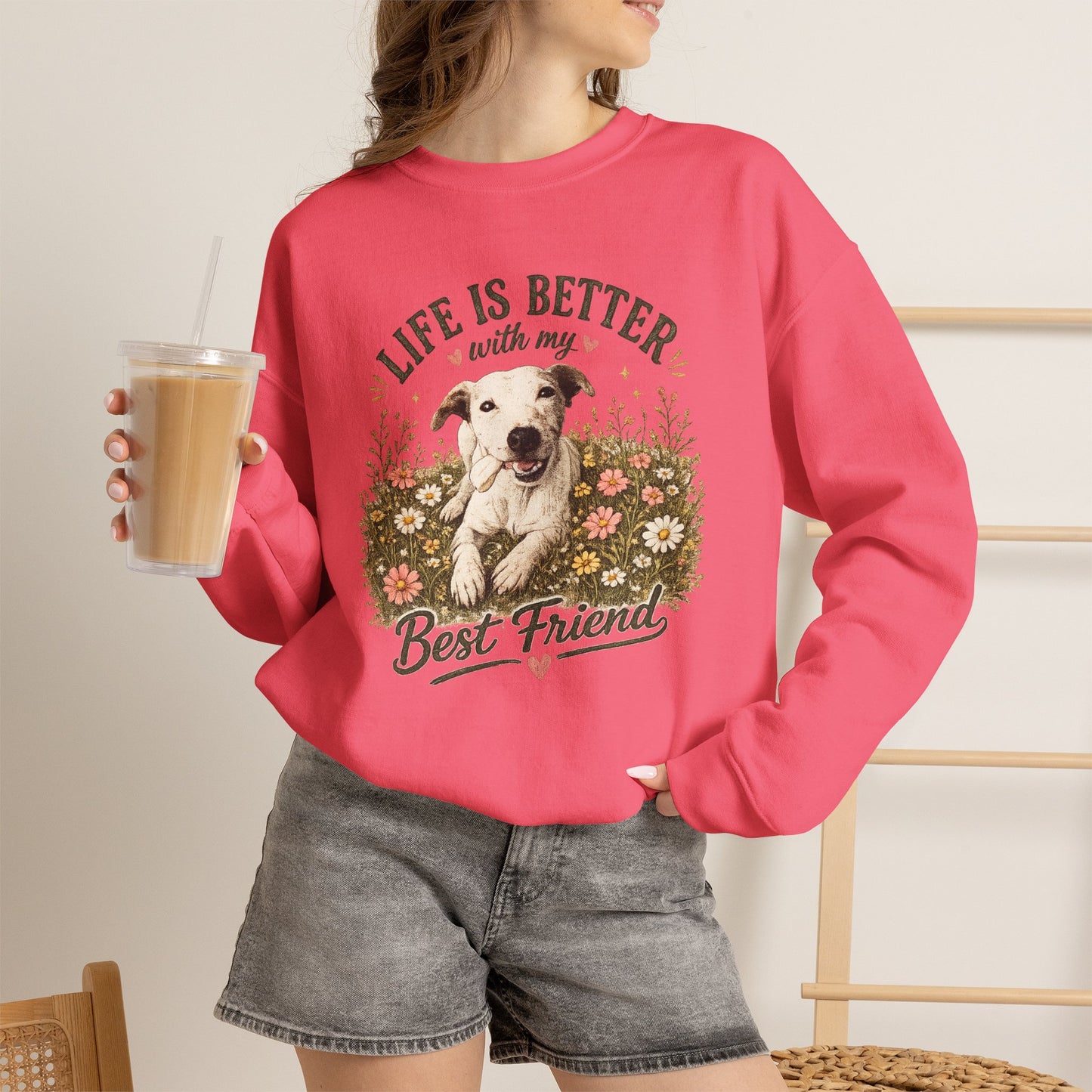 Copy of Sunsets & Sandy Paws Crewneck Sweatshirt – Beach Dog Graphic