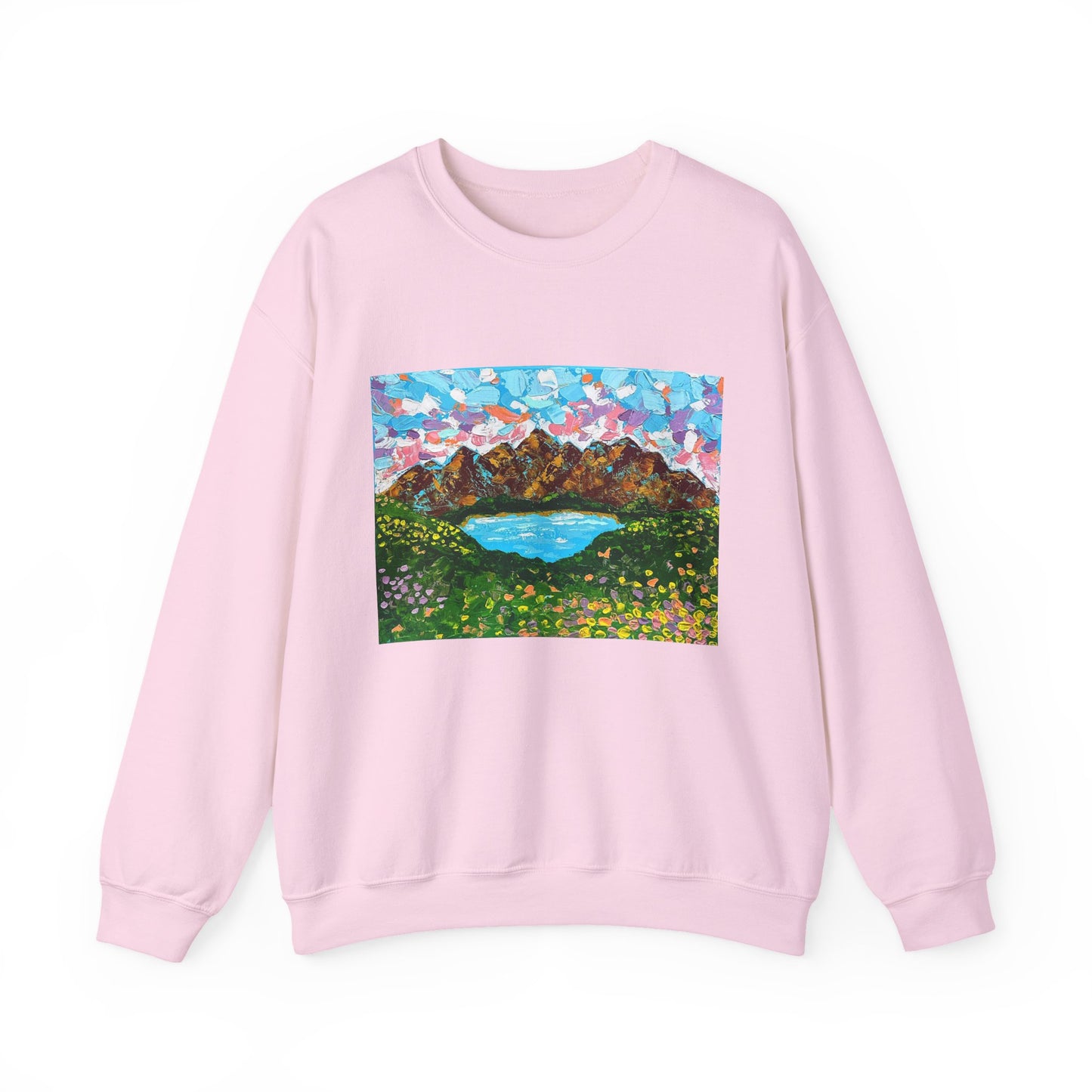 Colorful Mountain Landscape Sweatshirt - "Mountain Lullaby"