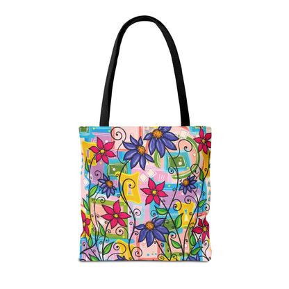 Copy of Floral Teacup Pattern Tote Bag – Vintage Daisies & Bouquet All-Over Print
