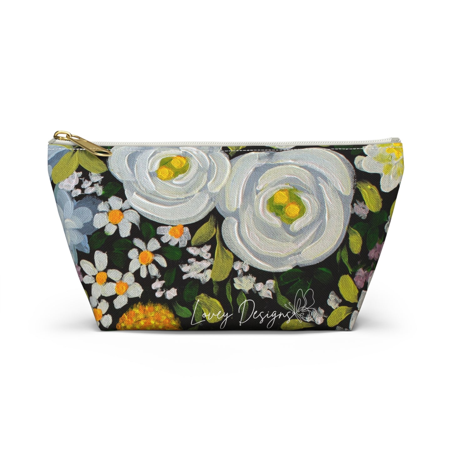 Midnight Garden — Floral Accessory Pouch Garden Makeup Bag \