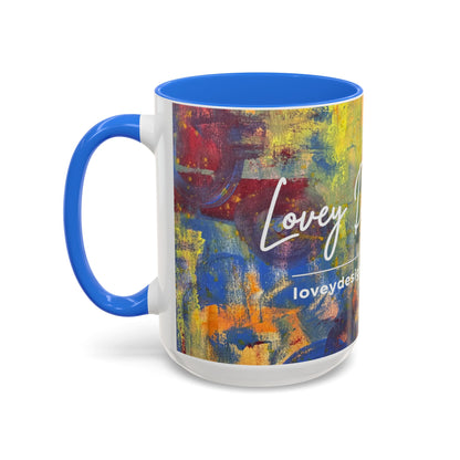Colorful Abstract Art Mug (11oz & 15oz) — Hand-Painted Vibe, Logo Accent