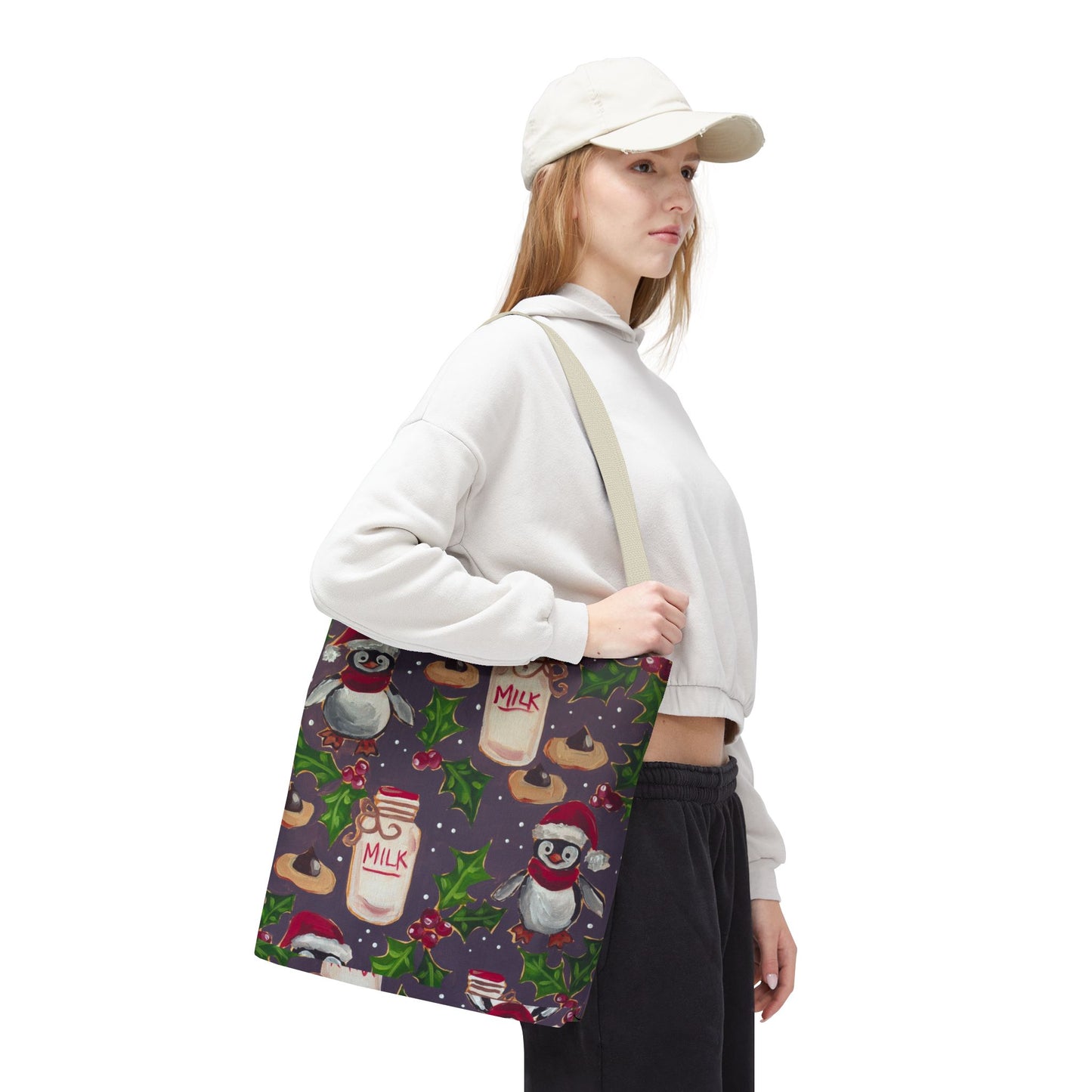 Holiday Penguin Cookie Party Tote Bag