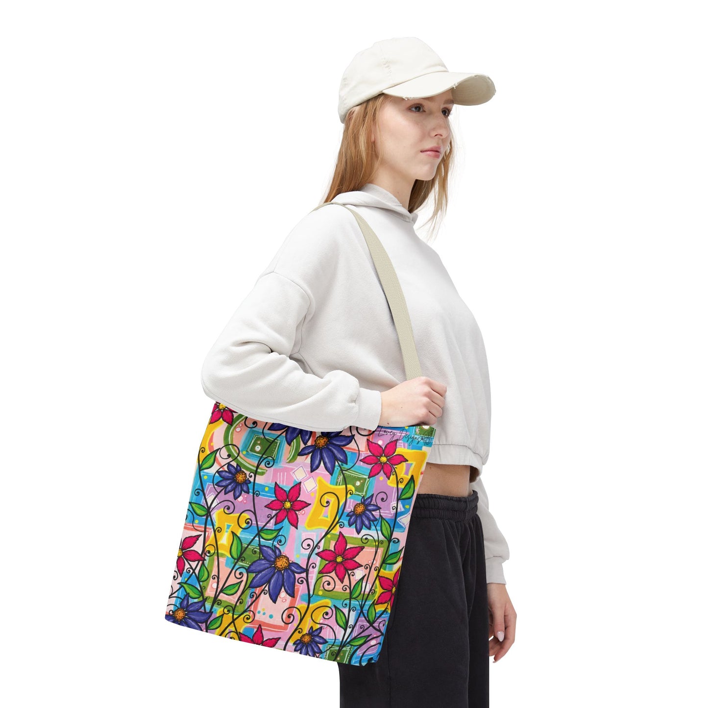Copy of Floral Teacup Pattern Tote Bag – Vintage Daisies & Bouquet All-Over Print