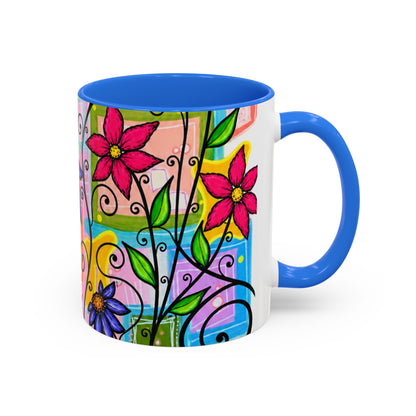 Colorful Floral Art Mug – Vibrant Hand-Painted Flowers (11oz, 15oz)