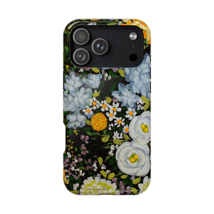 iPhone 16 & iPhone 17 Case - Midnight Garden Floral Design - Magnetic Impact-Resistant