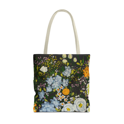 Midnight Garden - Floral Canvas Tote