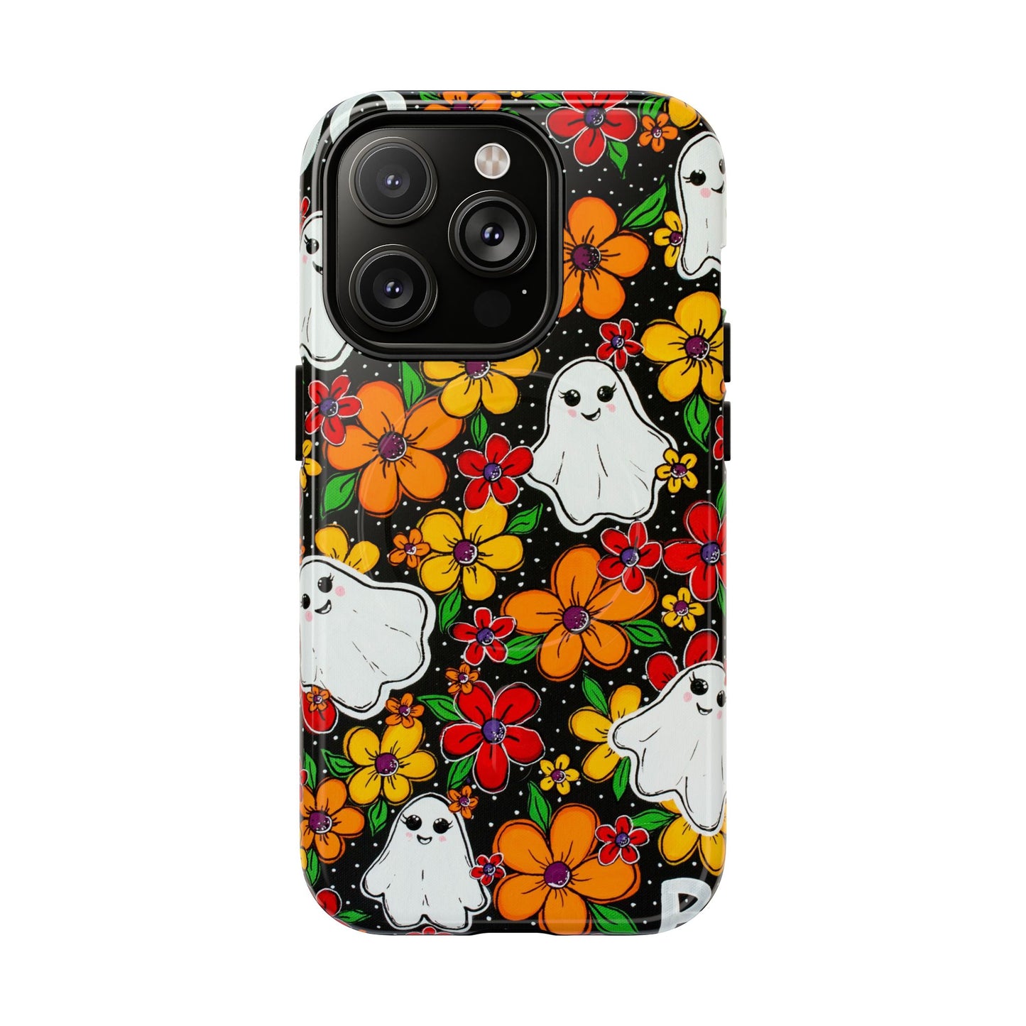 Halloween Floral Ghost Phone Case — Tough Magnetic Protective Cover