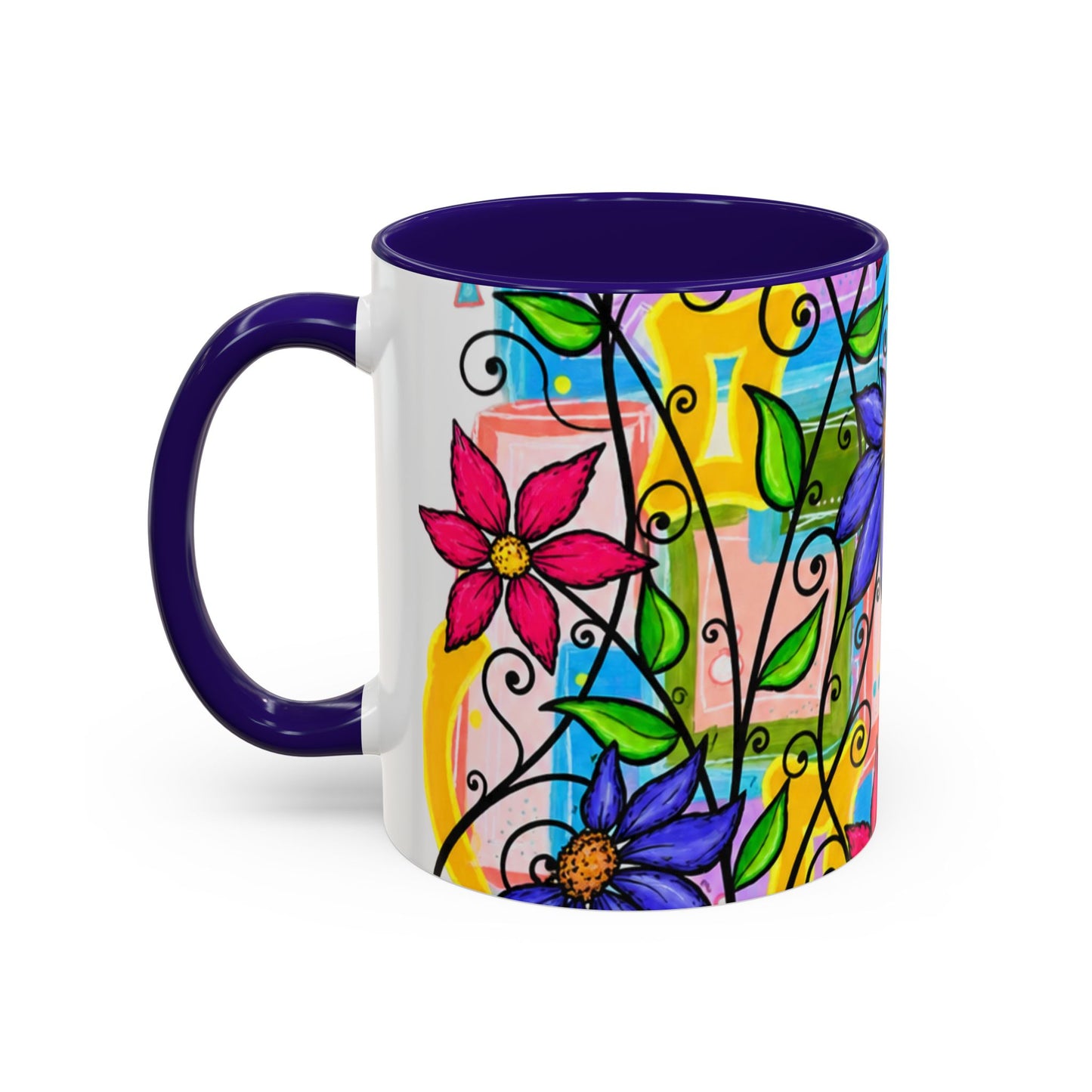 Colorful Floral Art Mug – Vibrant Hand-Painted Flowers (11oz, 15oz)