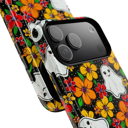 Halloween Floral Ghost Phone Case — Tough Magnetic Protective Cover