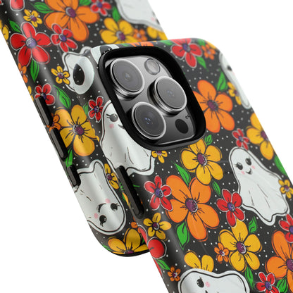 Halloween Floral Ghost Phone Case — Tough Magnetic Protective Cover