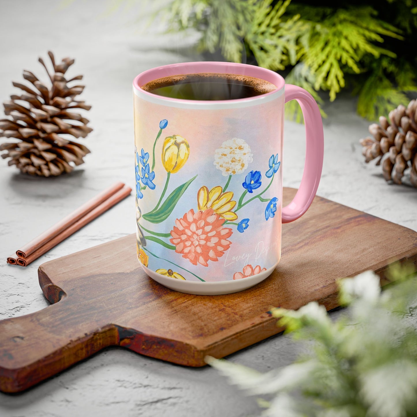 Bloom Where You Are Planted - Floral Watercolor Mug 15oz